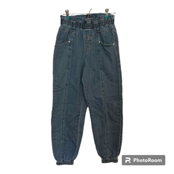 Frayed Denim Paper Bag-gy Jogger Jeans size 26 - Picture 1 of 11